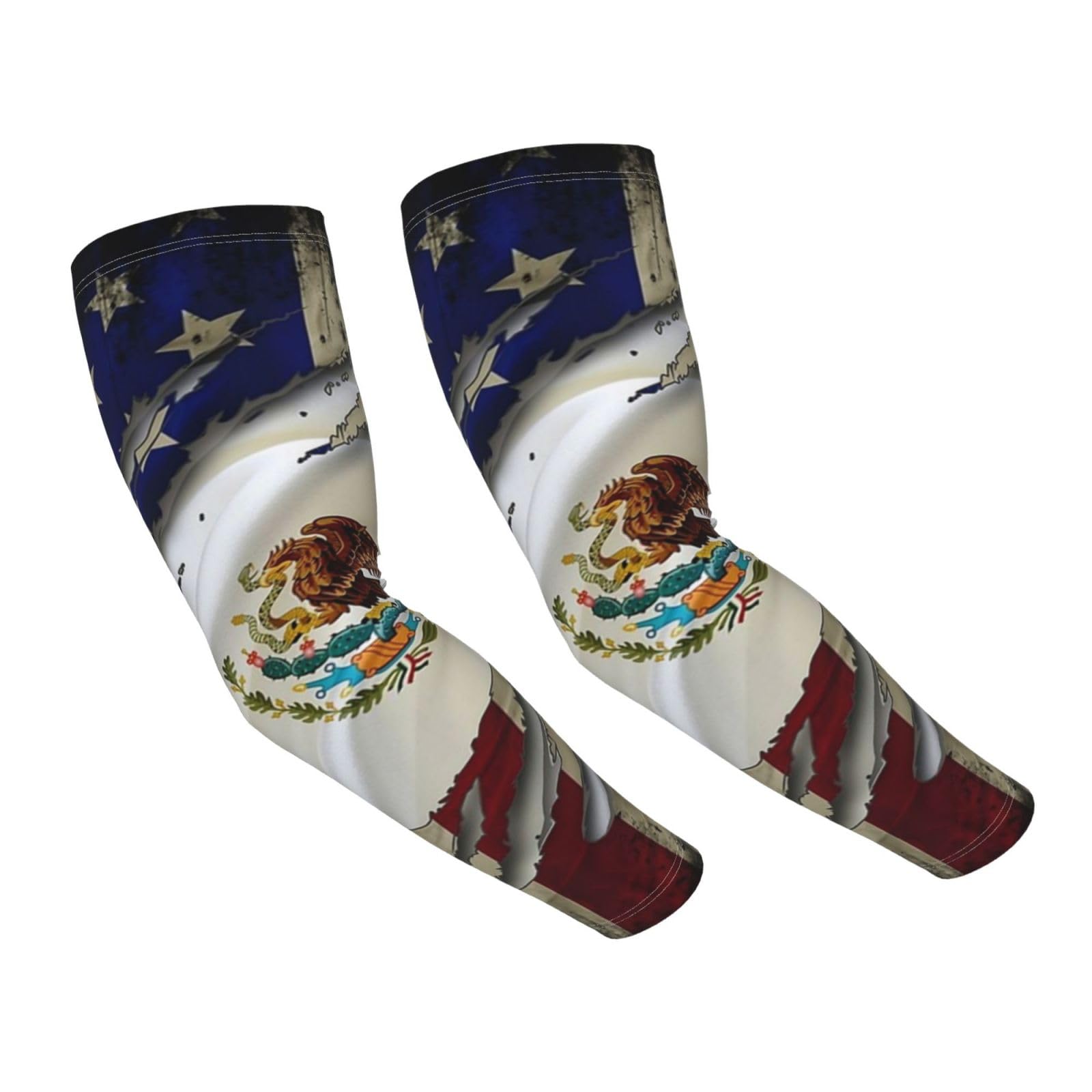 GDUUASB Cute Mexico Flag Arm Sleeves Women Men Mexican Sun Protection Cooling Sun Sleeves Basketball Arm Sleeves