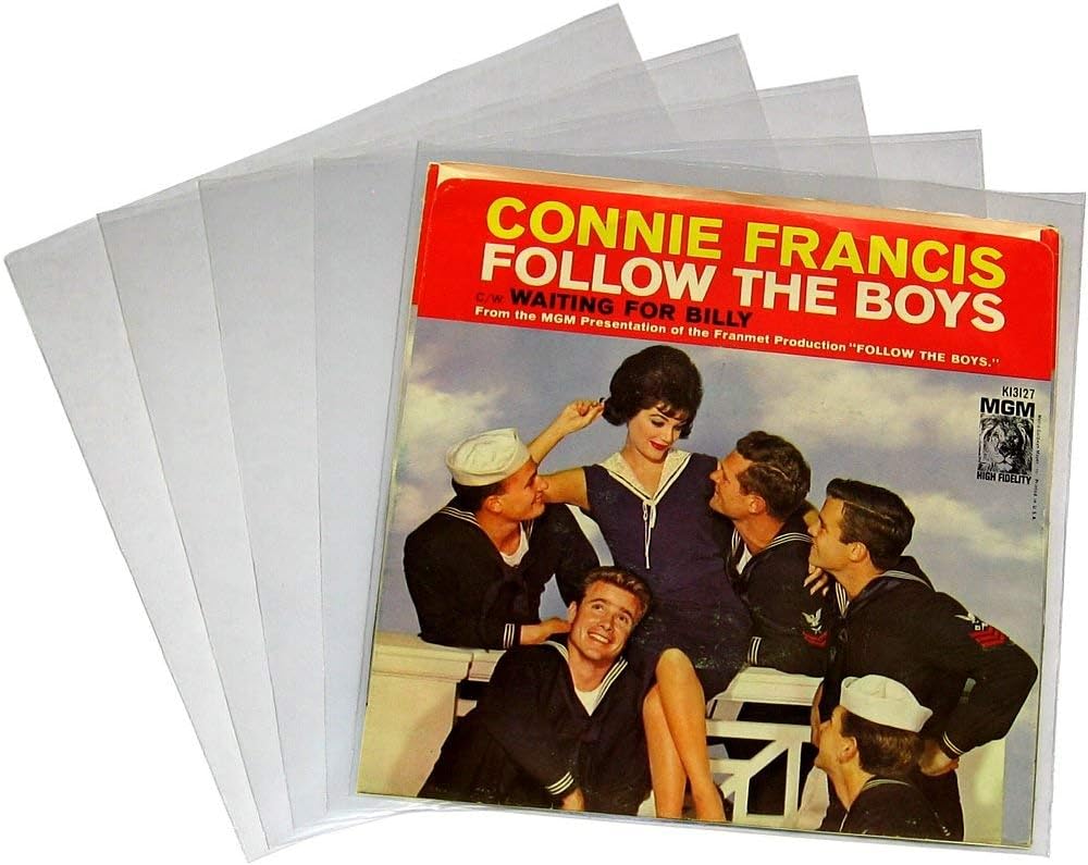 (500) 7" Record Outer Sleeves - Polyethylene - Slightly Oversized - Loose Fit - 7 1/2" x 7 1/2"