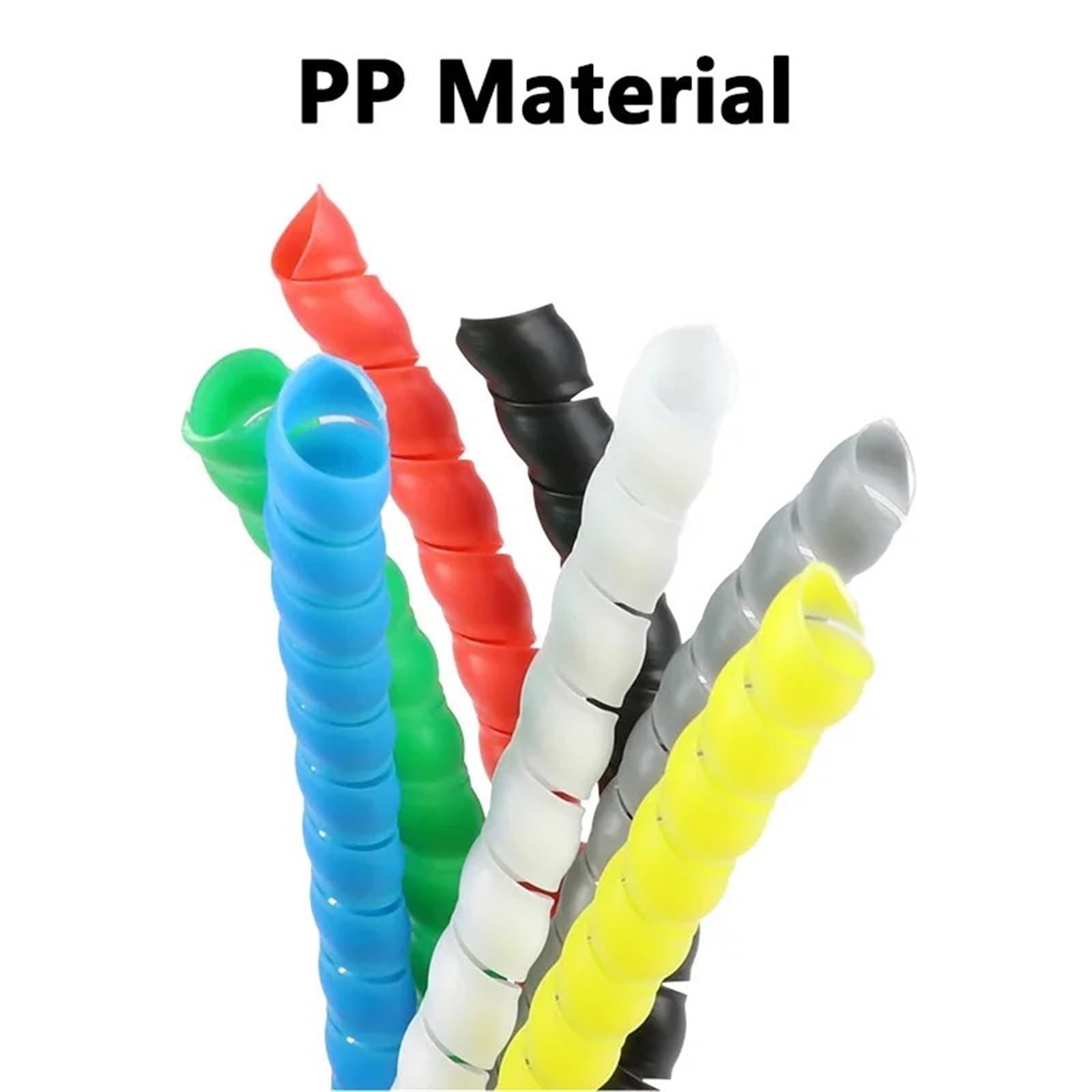 Tubo en Espiral para Cables, Envoltura de Cable en Espiral Flexible Organizador de línea de 5 m Protector de Cable de tubería 8-35 mm Negro(16mm)