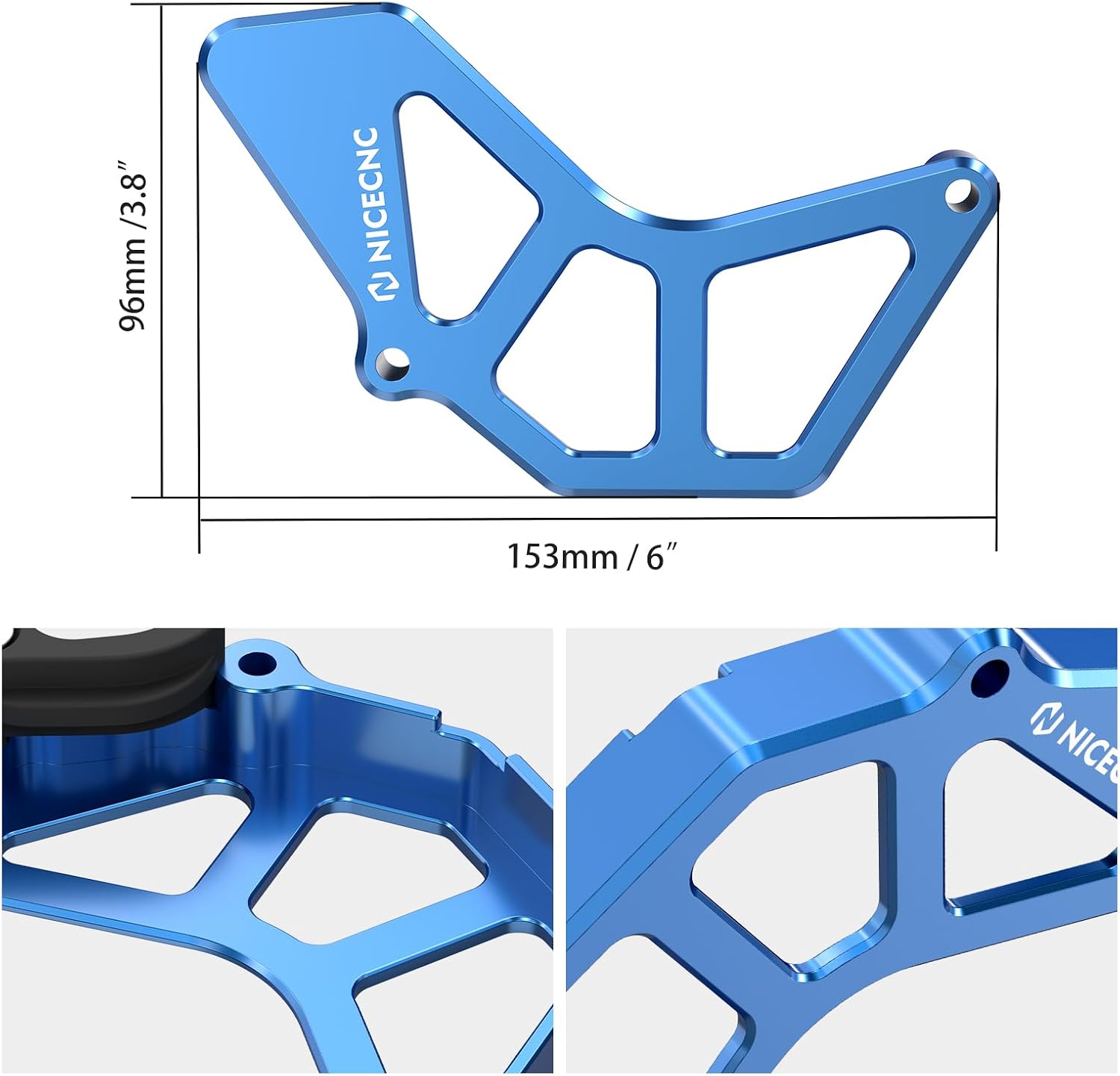 NICECNC Sprocket Guard Chain Guide Compatible with Yamaha Raptor 700 2006-2026, Raptor 700R 2009-2026, Raptor 700R SE 2014-2026, Replacement for 1S3-15421-00-00, Blue