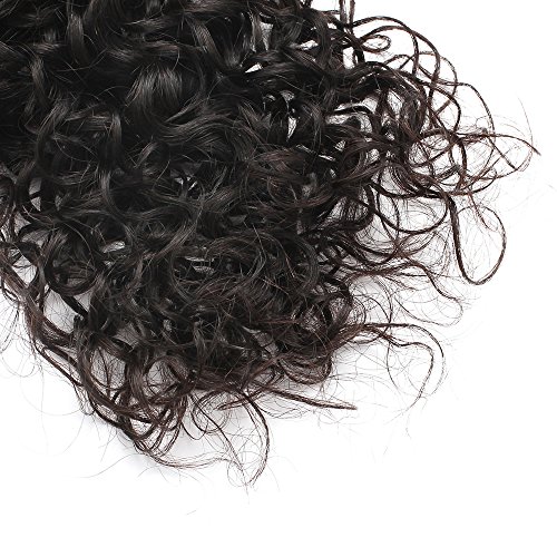 Rosette Hair Curly Wave Hair Extension/Weft, 100% Brazilian Virgin Remy Human Hair with Unprocessed Natural Black Color, Size 12" to 24" (1 Bundle 18", Curly Wave)
