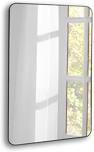 Miniatura 4 de Espejos redondos de 30 pulgadas, espejo rústico de madera con marco de nogal, espejo circular de madera de vidrio templado para baño, dormitorio,