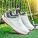 DHAEY Men's Golf Shoes Professional 8 Spiked Lightweight Golf Training Shoes Comfortable Spikless Walking Shoes Casual Fashion Golfers Sneakers (Color : White, Size : 9.5 Women/8 Men)