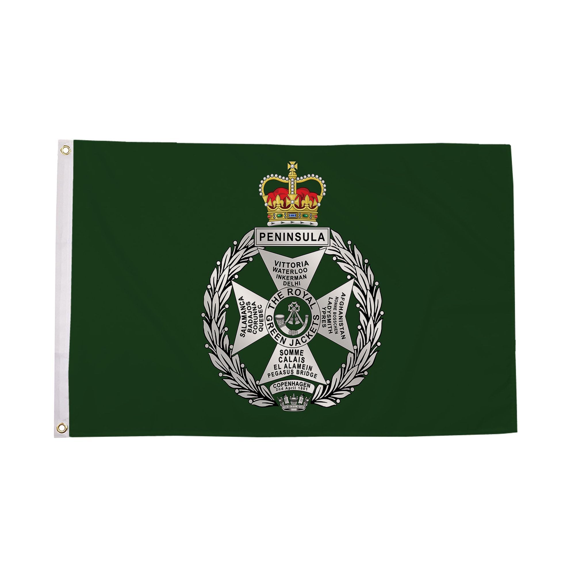 Bandera grande Royal Green Jackets Flagtex textil de exterior resistente 8