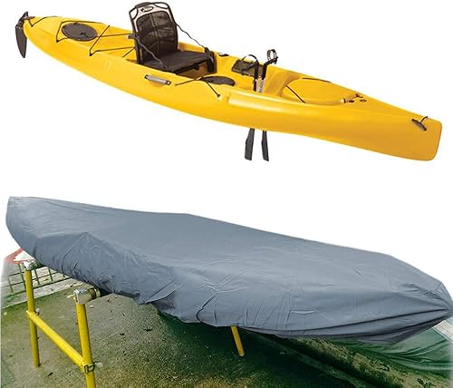Funda de kayak, cubierta impermeable para canoa de kayak para almacenamiento al aire libre, color gris para pesca, barco y kayak