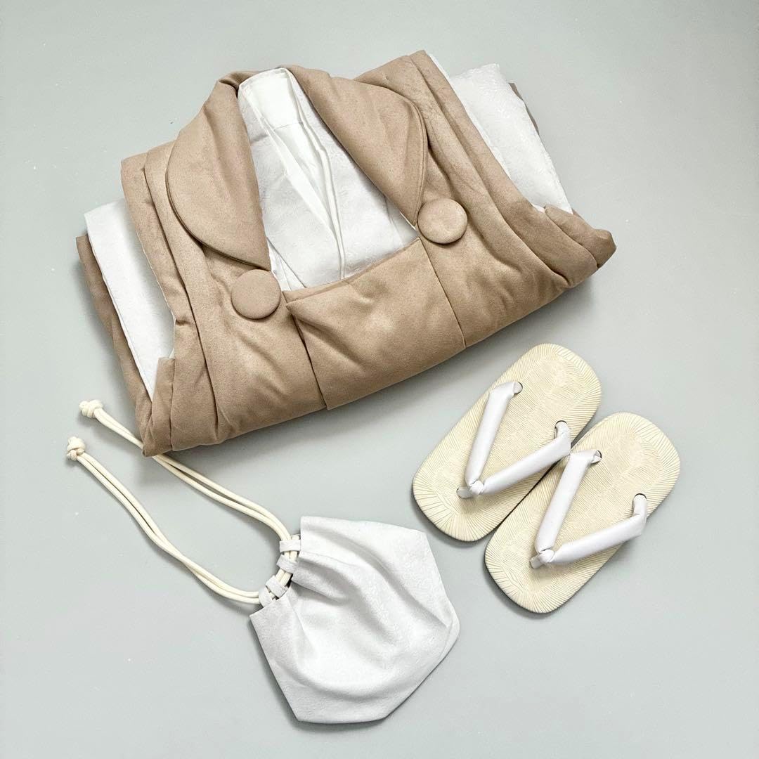 七五三 水色と白のチェック柄 被布着 9点フルセット 七五三(三歳 【