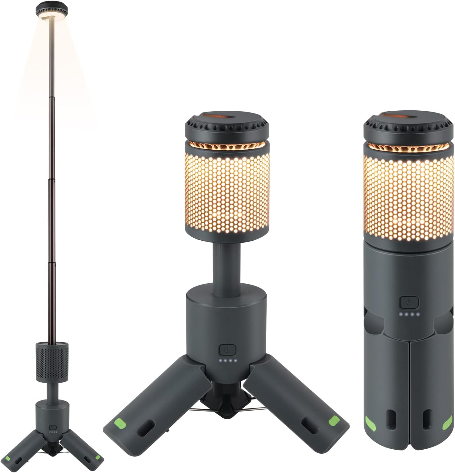 Camping Light Telescopic and Collapsible Night Light Mobile Lighting 10000mAh Battery Built-in Magnetic Road Light & Flash Light for Adventure, Hiking, Camping, Live Streaming (Dark Grey)