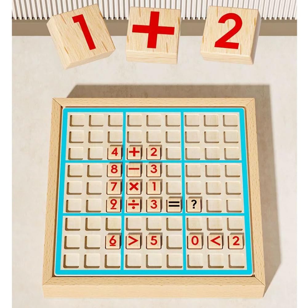 Juego de Mesa Sudoku de Madera Montessori para Niños | Rompecabezas Sudoku Cajón Almacenamiento, Juguete Entrenamiento Cerebral Lógica Paso, Juego Educativo Razonamiento