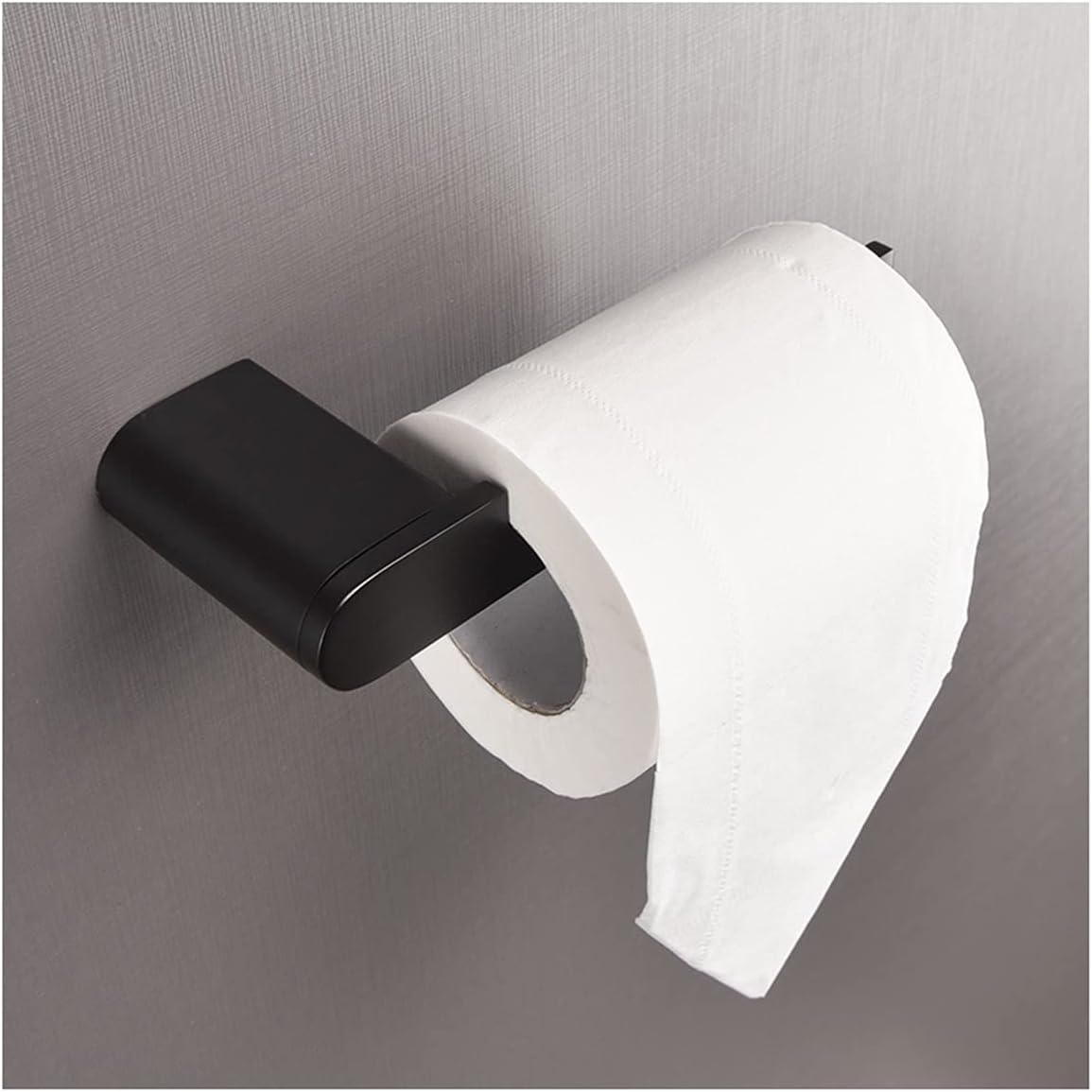 Black Bathroom Set, Stainless Steel Toilet Paper Holder, Wall Mounted Double Towel Bar, Robe Hook, Soap Shelf Kit (Color : Single Towel Bar)