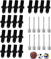 Vista 1 de Paquete de 30 agujas de bomba de baloncesto, adaptador de aguja de inflado de aire, kit de boquilla de válvula de inflado, repuesto para fútbol