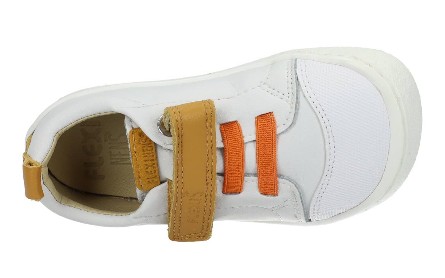 Made IN Hiszpania 9005-R Barefoot Flexi Nens dziecięce buty sportowe, wyprodukowano w Hiszpanii, skóra naturalna, taśma tekstylna z taśmą klejącą i elastyczną podeszwą dla dzieci