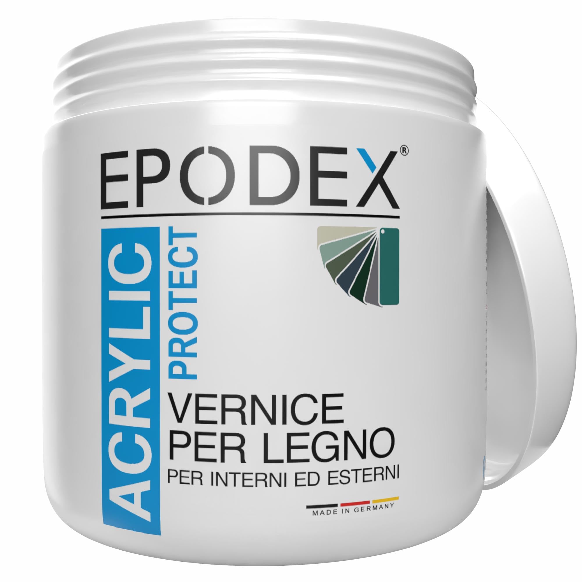 EPODEX ACRYLIC PROTECT Vernice per Mobili - Forest Pastel | Smalto per Legno, Porte e Frontali Cucina, a Base d'Acqua, Resistente all'Abrasione, 1kg (8m² per una mano)