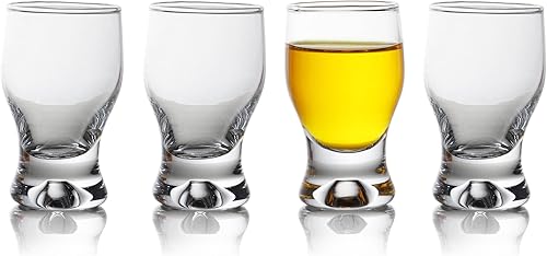 Juego de 6 vasos de chupito Elegantes vasos de chupito transparentes de 2 onzas Vodka clásico de whisky vodka tequila Jerez Brandy Cordial Mini