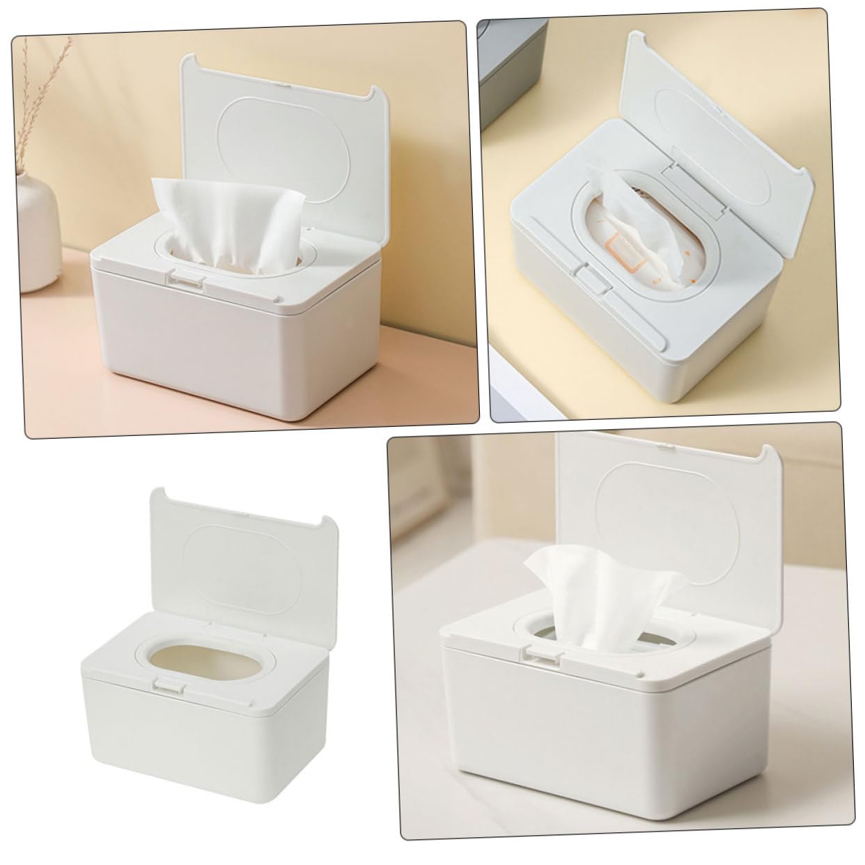 FRCOLOR 2 Dispenser Salviette Umidificate Contenitore Versatile per Salviette e Piccoli Oggetti Design e Pratico e Ufficio Facile Usare