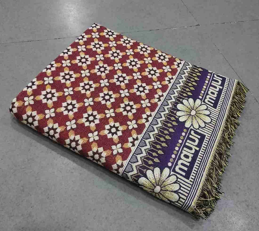 V. Idap Solapur Cotton Chaddar Blanket 58" X 88"chaddars Mayur red Set of 1-picture-18