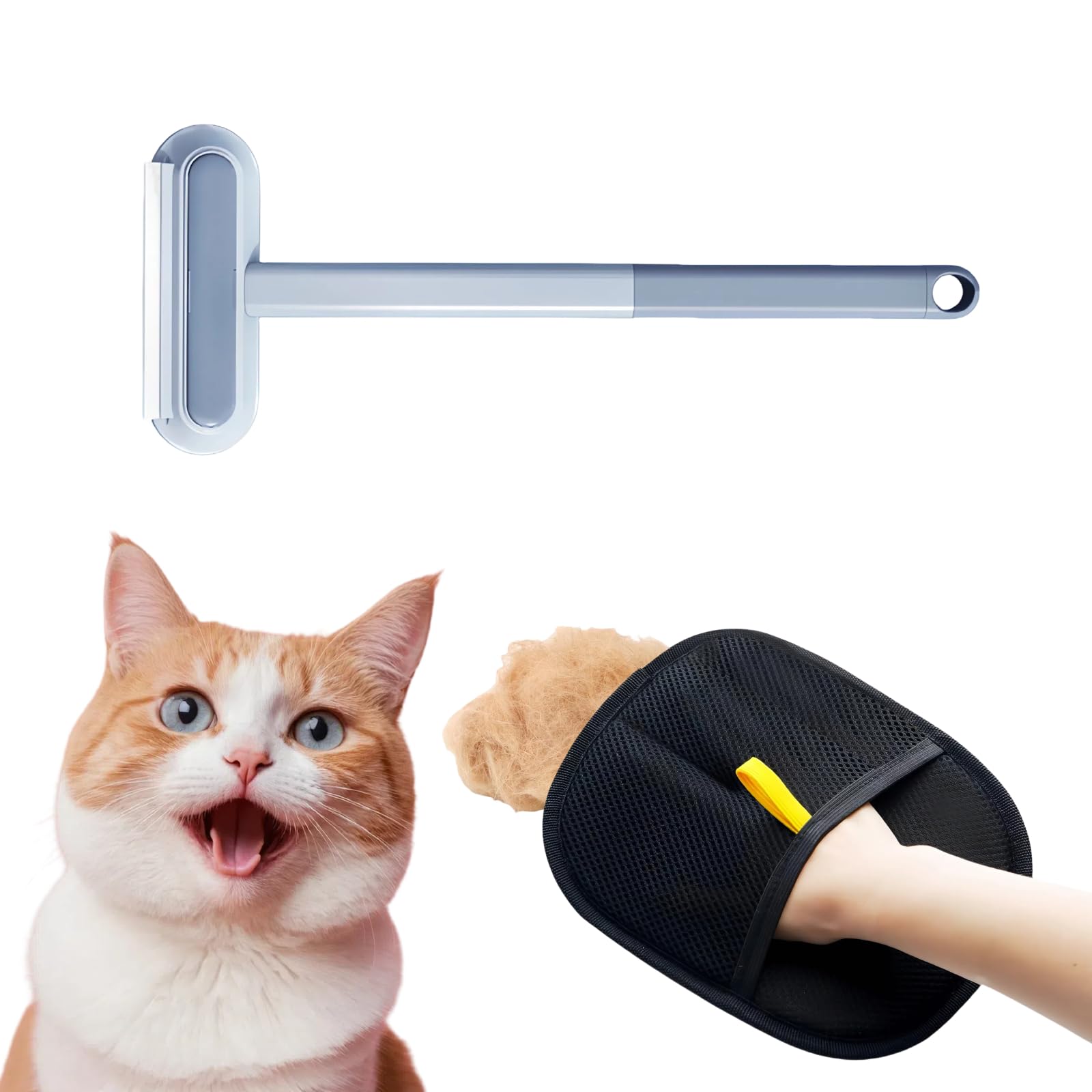 Pet Hair Remover,Multifunctional Carpet Pet Hair Remover,3 in 1 Dog Hair Cleaning Brush,Multipurpose Clothes Brush Extended Handle Reusable Fur Broom Couch Carpet Gifts For Enthusiasts