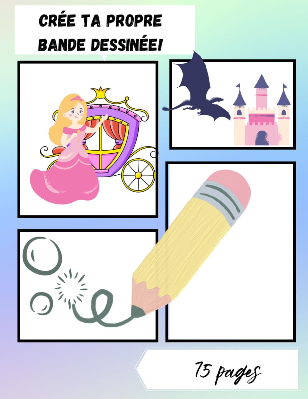 Carnet de Bande Dessinée à Créer – Cahier de BD vierge avec cases variées | 75 pages grand format 8,5x11 | Livre de dessin créatif pour enfants, ados et adultes