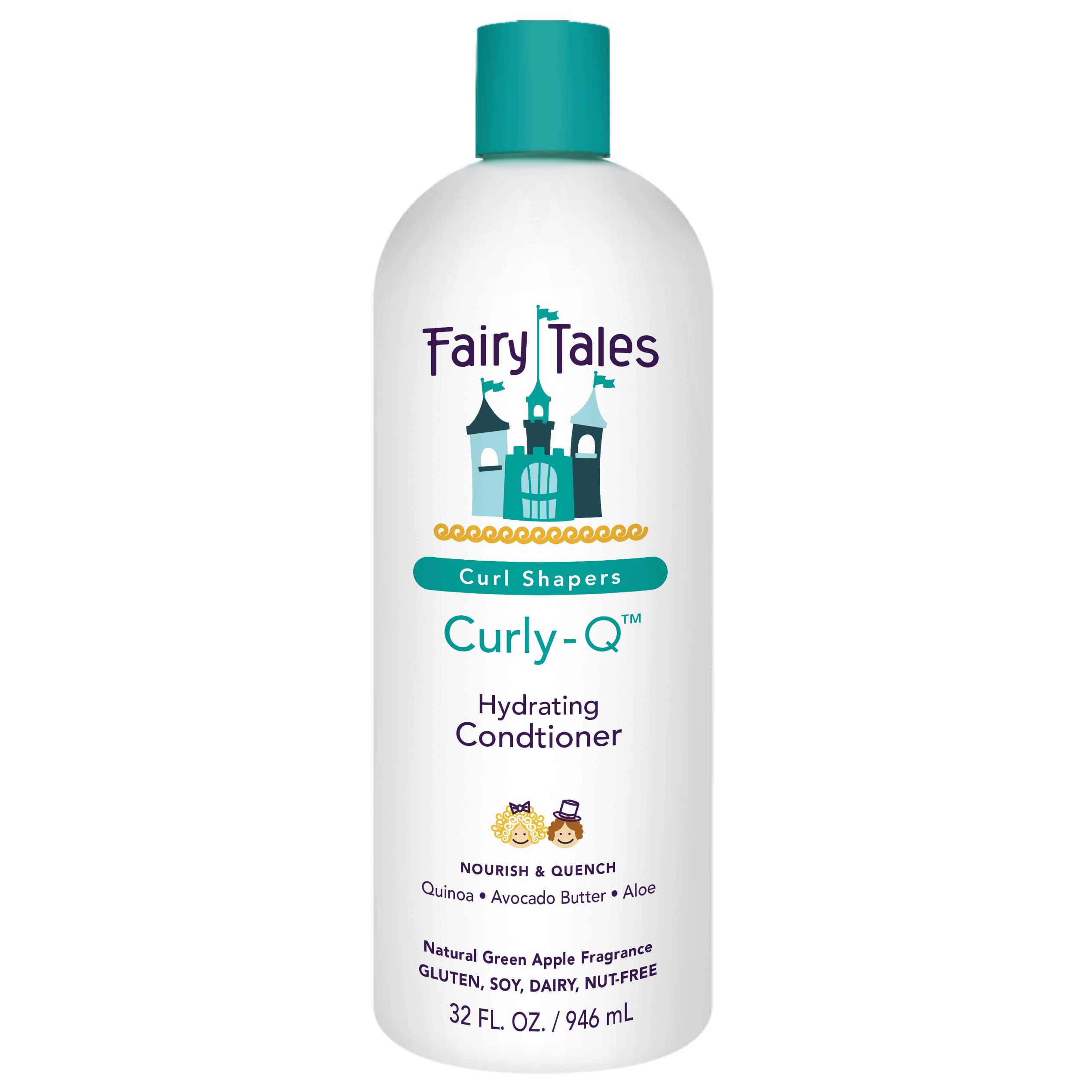 Curly Q Kids Conditioner - Hydrating for Curly and Multi-Cultural Hair Types, Paraben-Free, Sulfate-Free, Gluten-Free, Nut-Free - 32 oz
