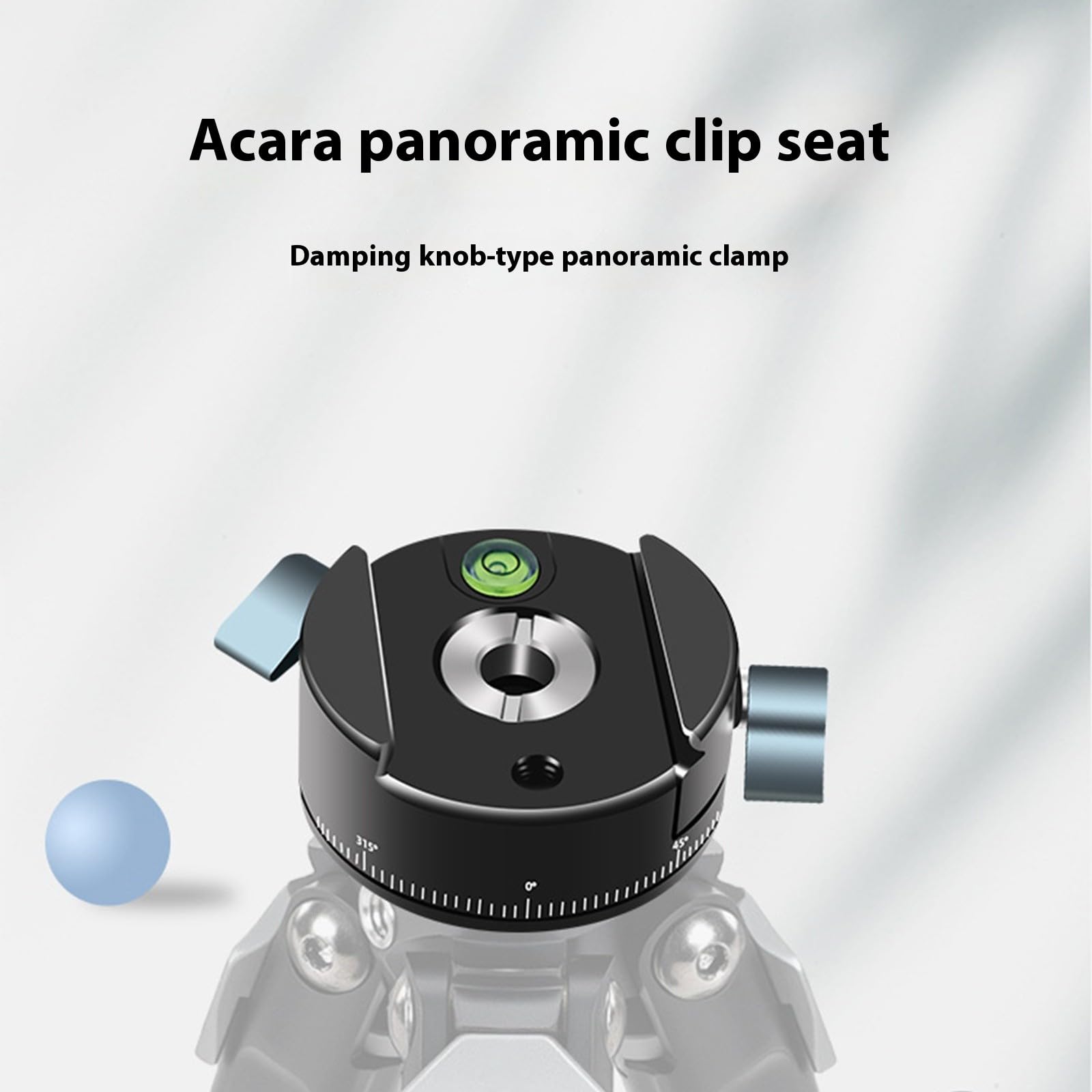 Cabezal de trípode panorámico ligero con burbujas compatible con Arcas de rotación suave para fotografía al aire libre, carga de 5 kg, placa de liberación rápida de cámara de ángulo múltiple