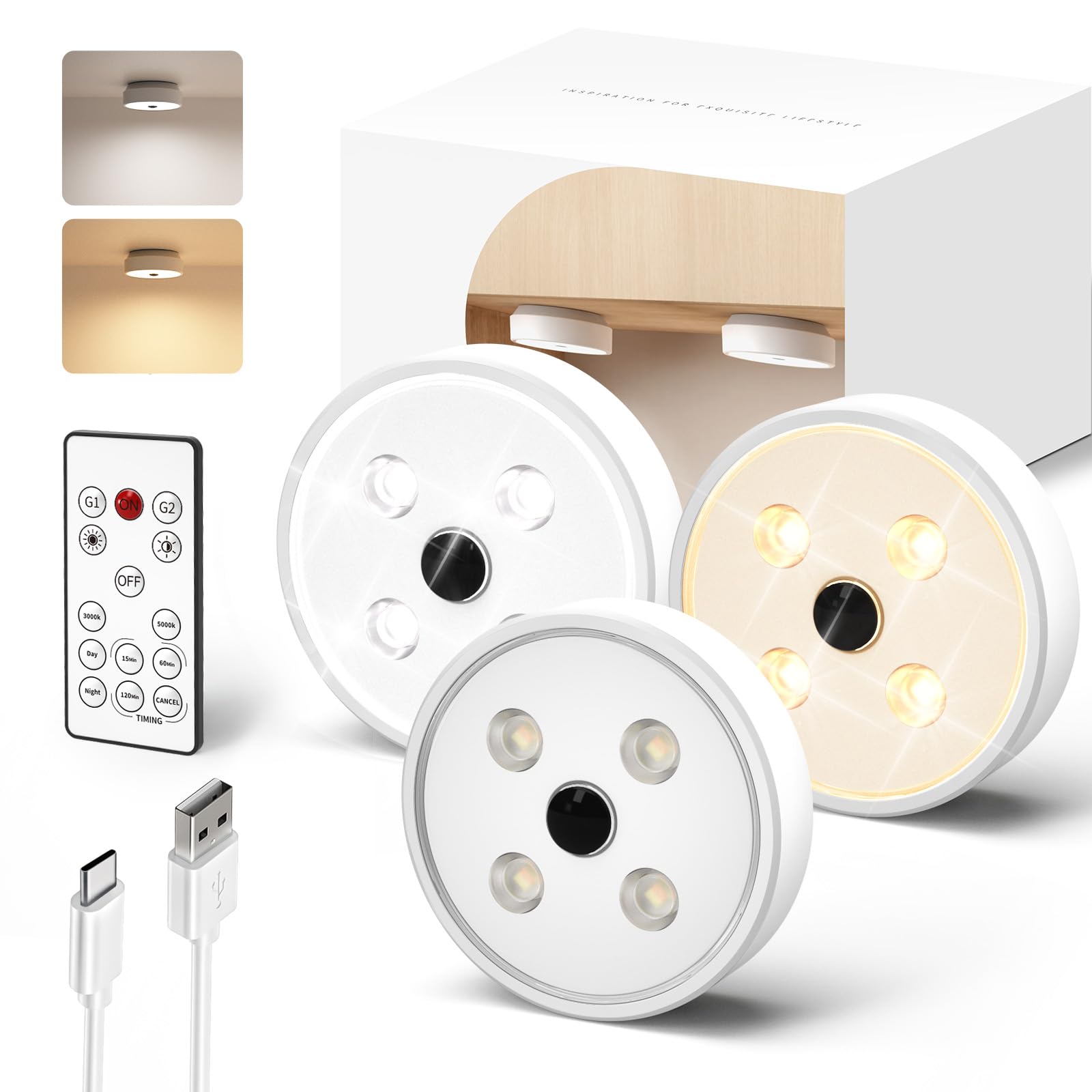 Luci LED Armadio Ricaricabili Con Telecomando - Faretti Senza Fili Per Mobili - Foto 6