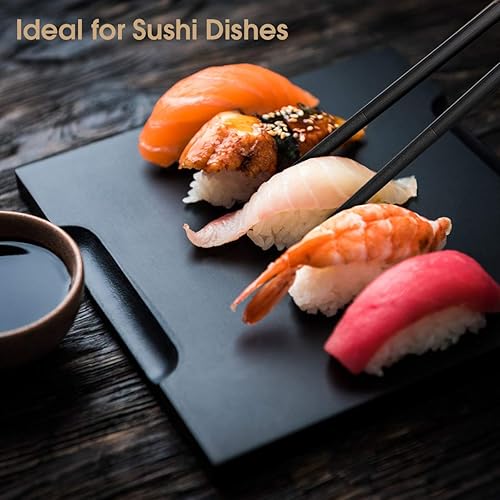 Vista 28 de GLAMFIELDS 10 pares de palillos de fibra de vidrio, sushi, reutilizables, aptos para lavavajillas, 9.5 pulgadas, flor negra
