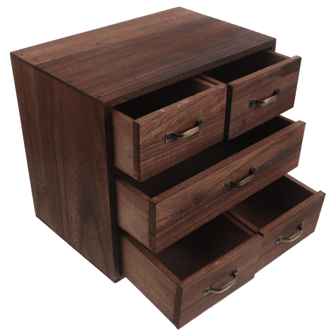 Organizzatore da Scrivania in Legno e Metallo con 5 Cassetti Multilivello per Ufficio e Camera, Design Salvaspazio e Moderno per Arredamento Naturale