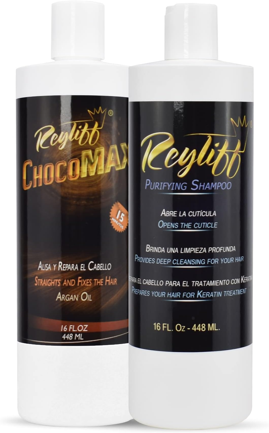 Brazilian Keratin treatment chocomax 16 oz with argan oil in its formula +16 oz of clarifying shampoo