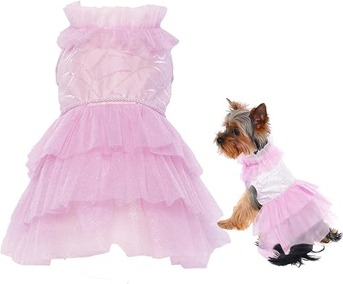 Vestido de boda para perro, vestidos para perro pequeño hembra, vestidos de novia para perrito, vestido de cumpleaños para perro, ropa de cachorro
