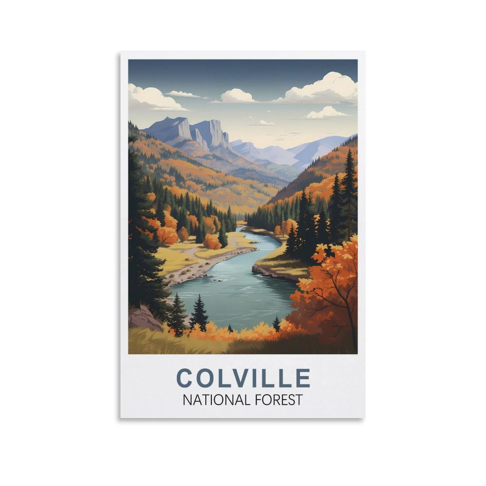 EZMLFA Diamond Painting Kits for Adults,Colville National Forest 5D Diamond Painting Kit for Adults Beginners, DIY Full Round Drill Gem Art Kits for Home 50x60cm