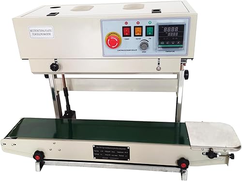 HQHAOTWU Máquina de sellado continuo, Máquina selladora de banda continua con configuración vertical u horizontal, Máquina de sellado continuo de