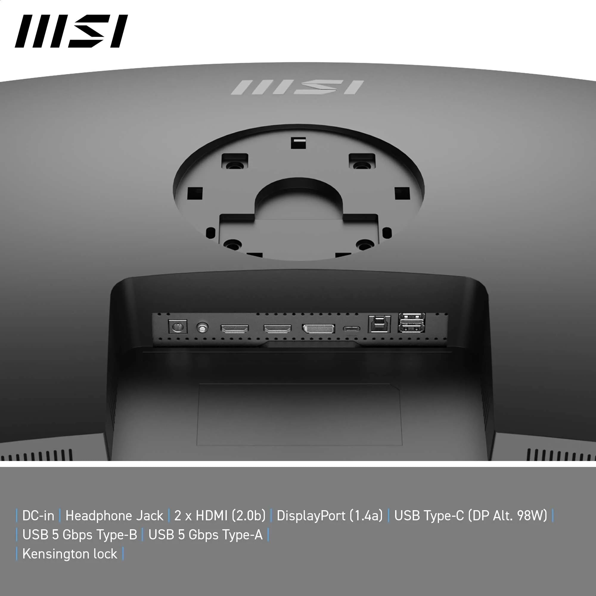 MSI Nowoczesny MD342CQP 34'' ekran PC UWQHD zakrzywiony 1500R - Panel VA 3440 x 1440, KVM, PIP/PBP, szeroka gama kolorów, komfort oczu, wbudowane głośniki, regulacja 3-osiowa - HDMI 2.0b, DP 1.4a