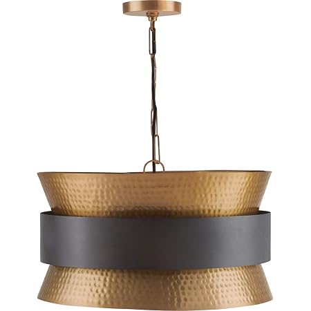 Loren Hammered Metal Drum Pendant 