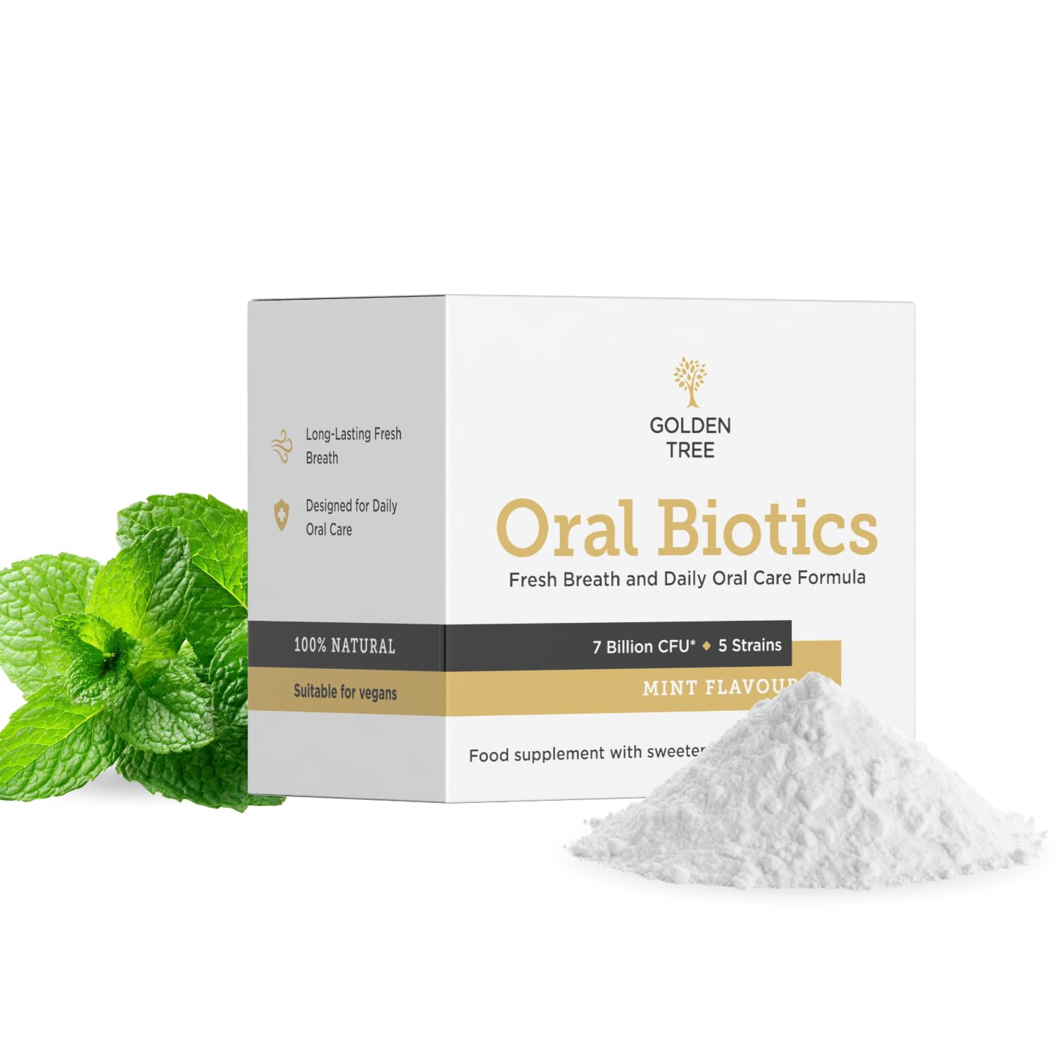Golden Tree Oral Biotics – Bakterienkulturen für die Mundpflege, 30 Sachets | 7 Milliarden KBE pro Portion, 5 Bakterienstämme, Mundpflege-Sachets