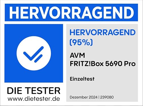 AVM FRITZ!Box 5690 Pro (Premium Wi-Fi 7 Router with Triband (2.4 GHz, 5 GHz, 6 GHz) up to 18.5 Gbps, for Fibre Optic and DSL Ports, Wi-Fi Mesh, DECT Base, German Version) - 9