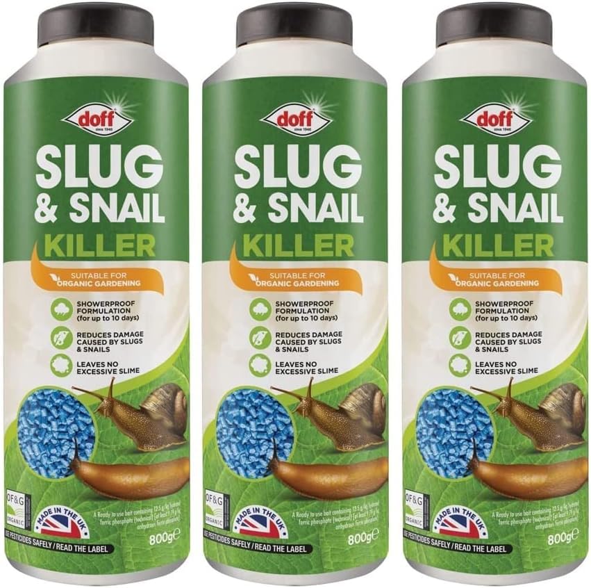 Shopior Slug & Snail Killer 800g | Protect Garden with Powerful Organic Slug and Snail Killer Repellent Control Pellets | Pet-Friendly Organic Gardening Trap Stops Pests | Pack of 3