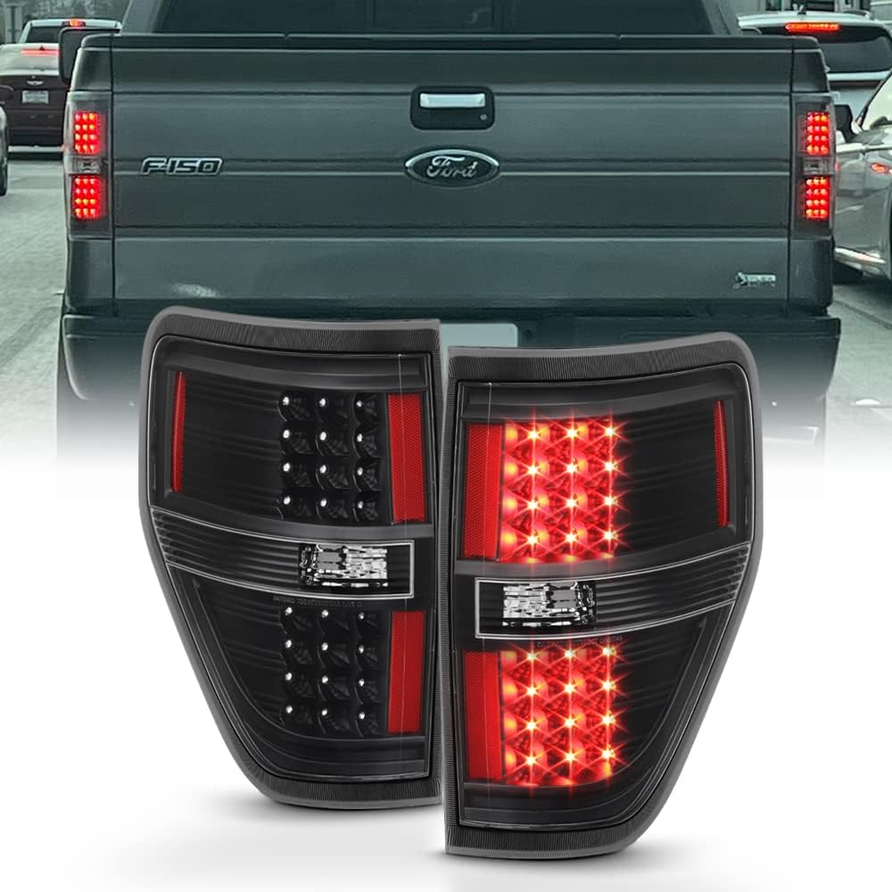 ACANII - For 2009-2014 Ford F150 Pickup Truck Black Housing LED Tail Lights Brake Lamps Assembly Pair Set Left+Right