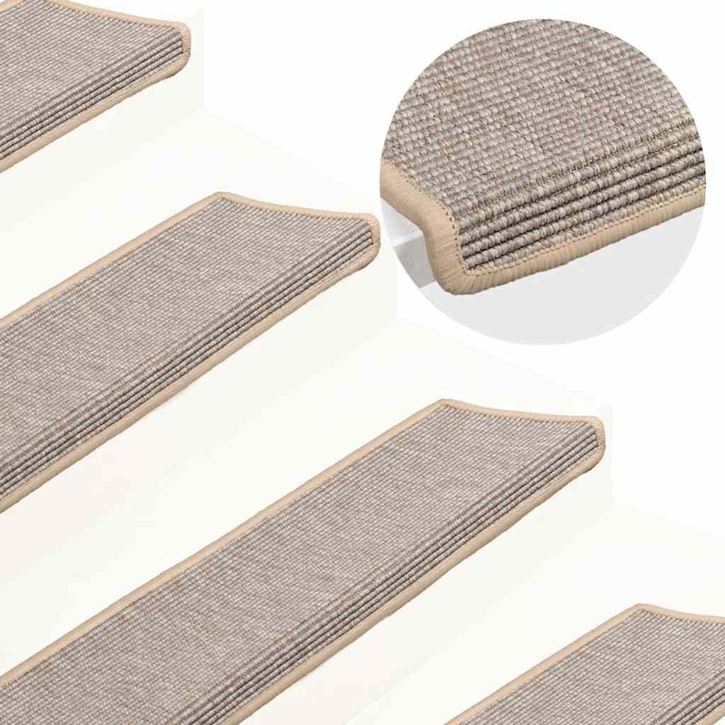 vidaXL Alfombrillas para escaleras 15 Unidades 65x21x4 cm Borde Rectangular Plateado