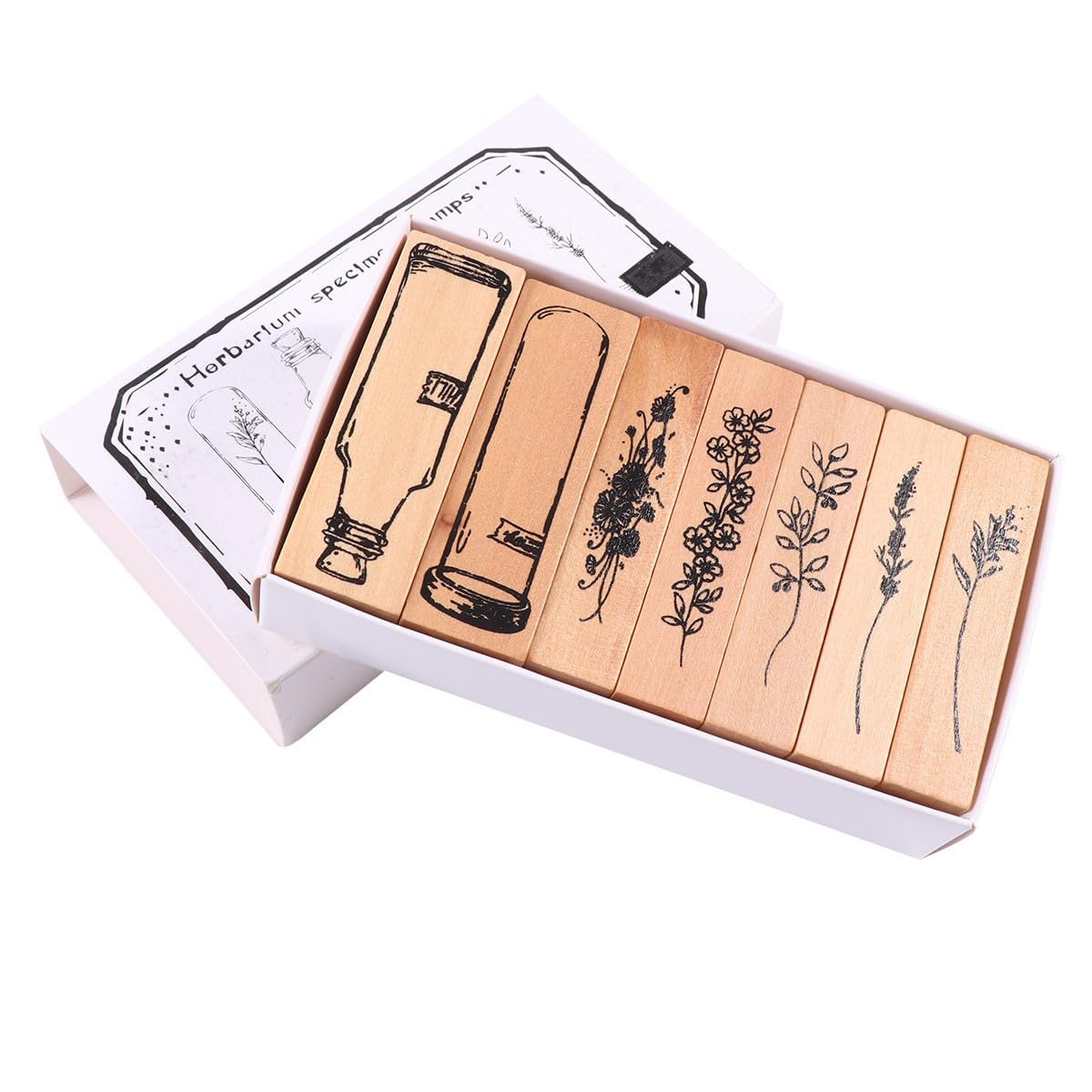 ARTIBETTER 3 Stück Vintage Holzstempel für Pflanzen Dekorative Stempel für Scrapbooking und Briefkarten Robustes Holzmaterial für Bastelprojekte Vielfältige Designs