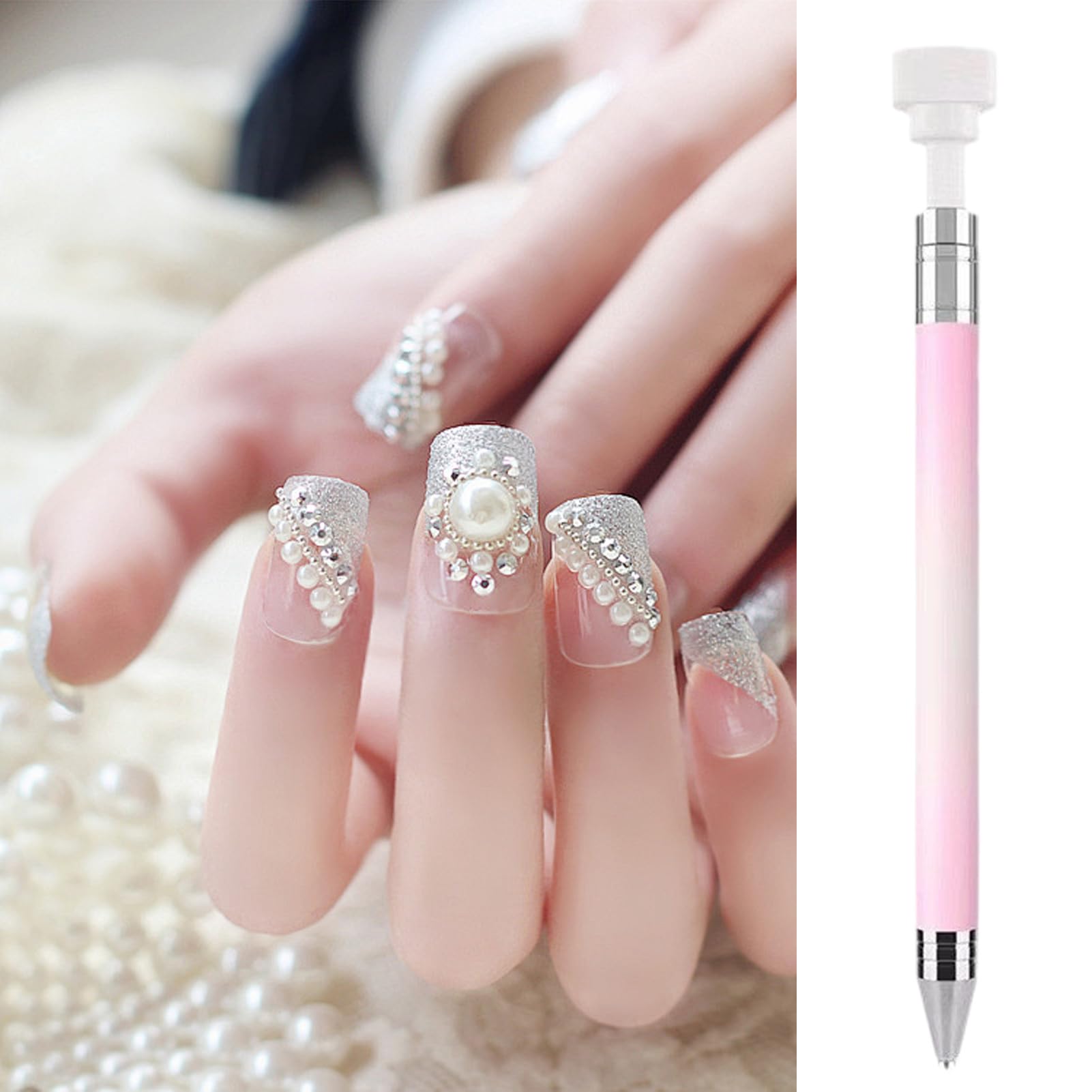 Utensile Per La Presa Di Pietre Strass | per Decorazione Unghie con Design a Puntini - Penna Per Decorazione Unghie Artistica Per Strass - per Manicure Fai da Te Incastonamento di Gioielli e