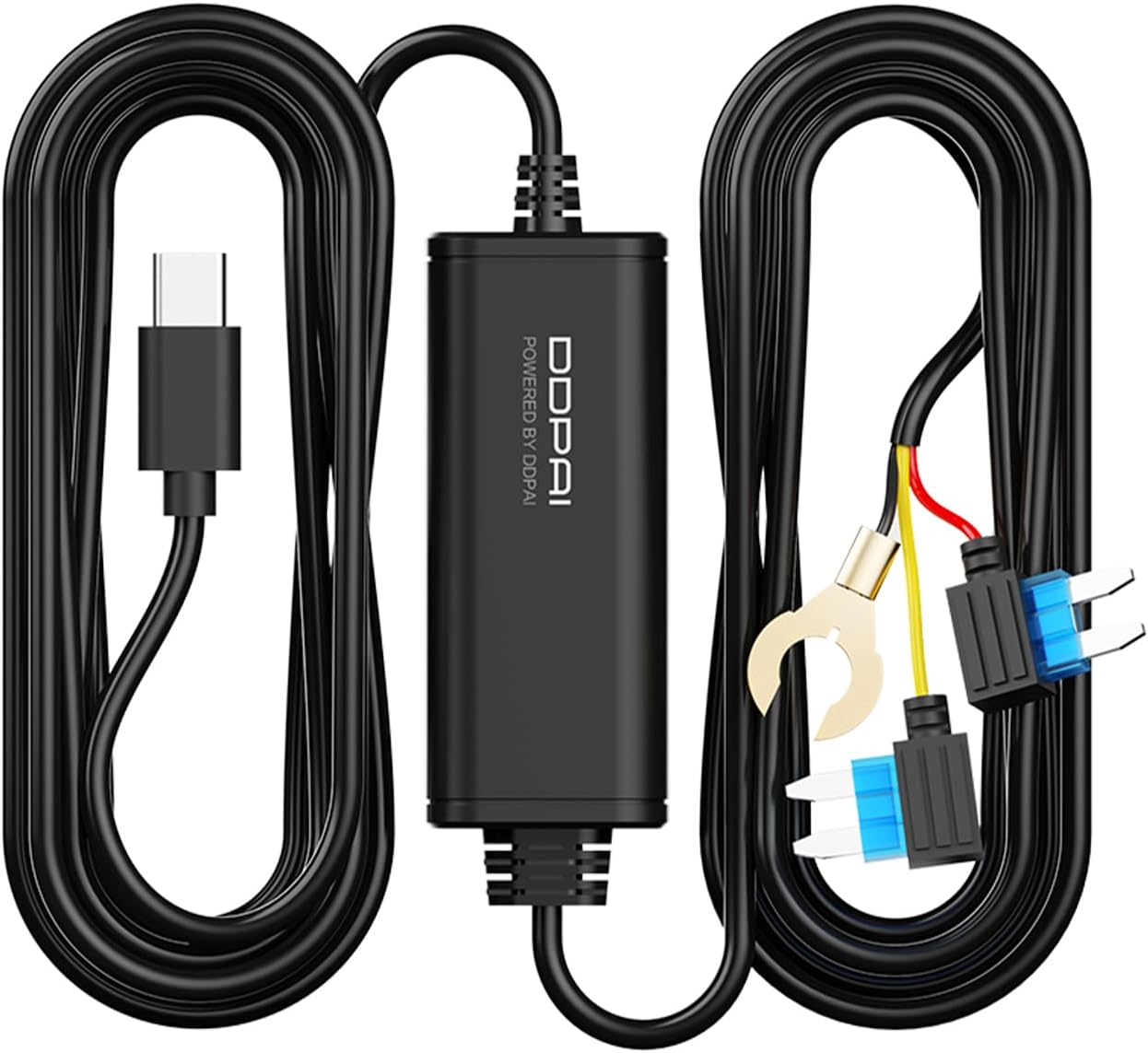 DDPAI Dash Cam Hardwire Kit, Compatible with Z60, Z60 πLink, Z50 Pro Models, Enabling 24 Hours Parking Monitor, 12V/2A to 5V/3A, 3 Meters Long