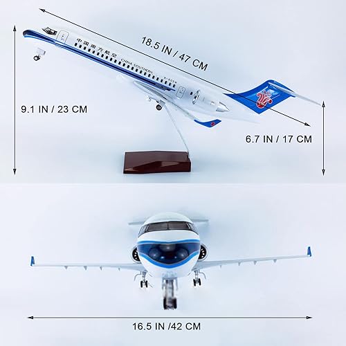 Miniatura 9 de AZIZAT Modelos de avión Delta DHL A380 C919 - Modelo de avión de 18.5 pulgadas, modelo de avión Jet de resina fundida a presión para regalo de