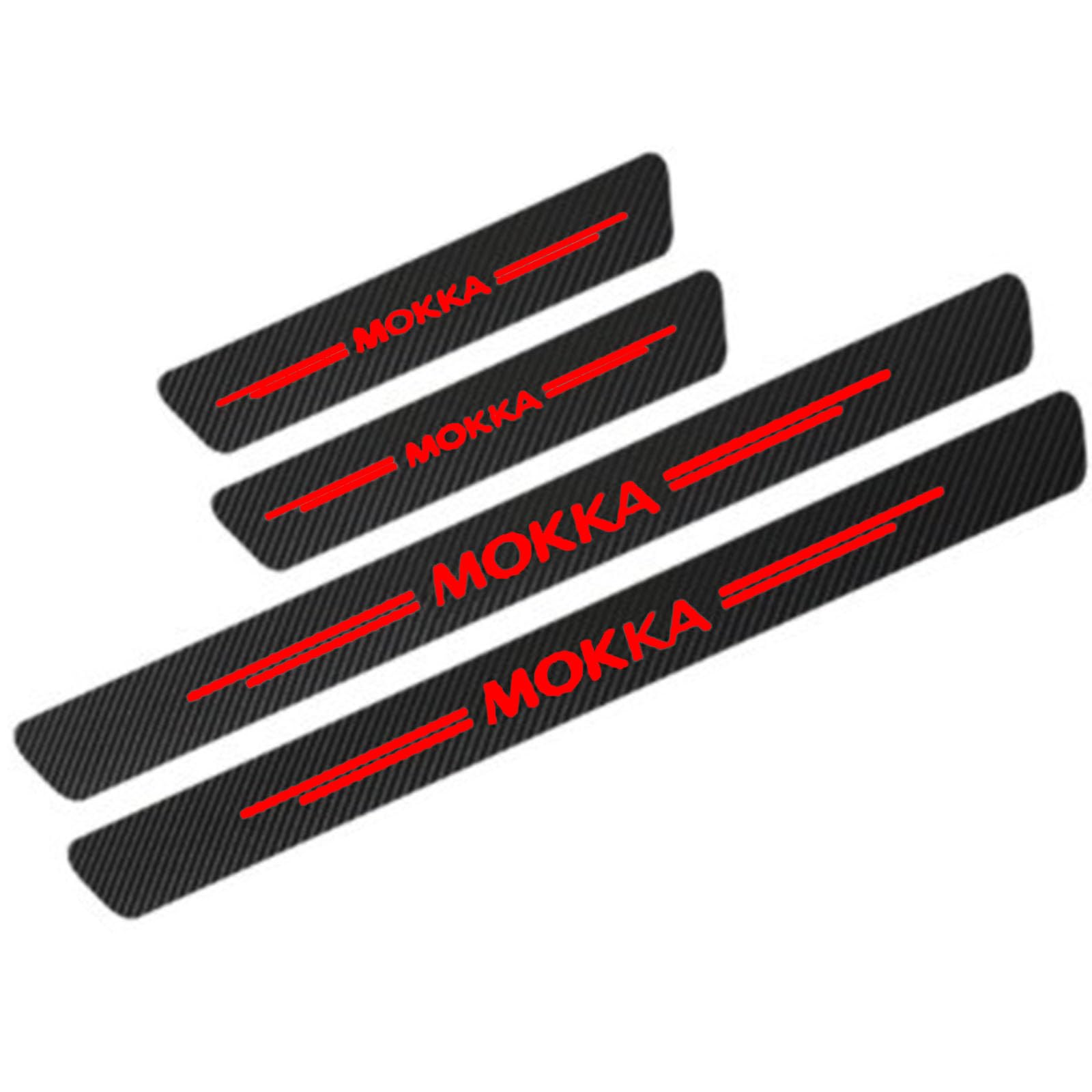 KLHYWEN 4Pcs Car Carbon Fiber Door Sill Kick Plates, for Op-el Mokka, Outer Door Sill Welcome Pedal Scuff Guard Threshold Plate Sticker Trim Protection Accessories,Red