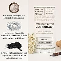 Vista 3 de Earl Grey Naturally Better Desodorante - Fórmula para piel sensible, sin aluminio, sin bicarbonato de sodio, totalmente natural, magnesio y carbón