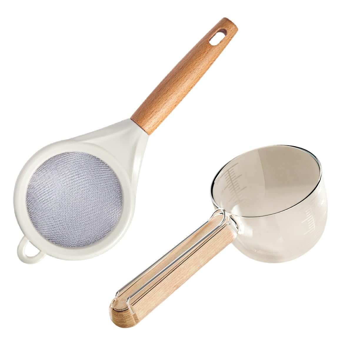 Colador de cocina, colador de harina de acero inoxidable, para pasta, harina (transparente)