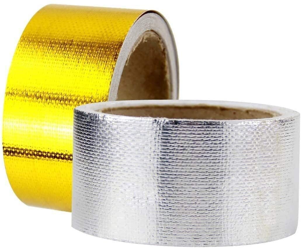 Cinta adhesiva de protección térmica, cinta reflectante de protección térmica Cinta de envoltura de protección térmica de alta temperatura Envoltura de escape resistente Cinta de fibra de vidrio con a