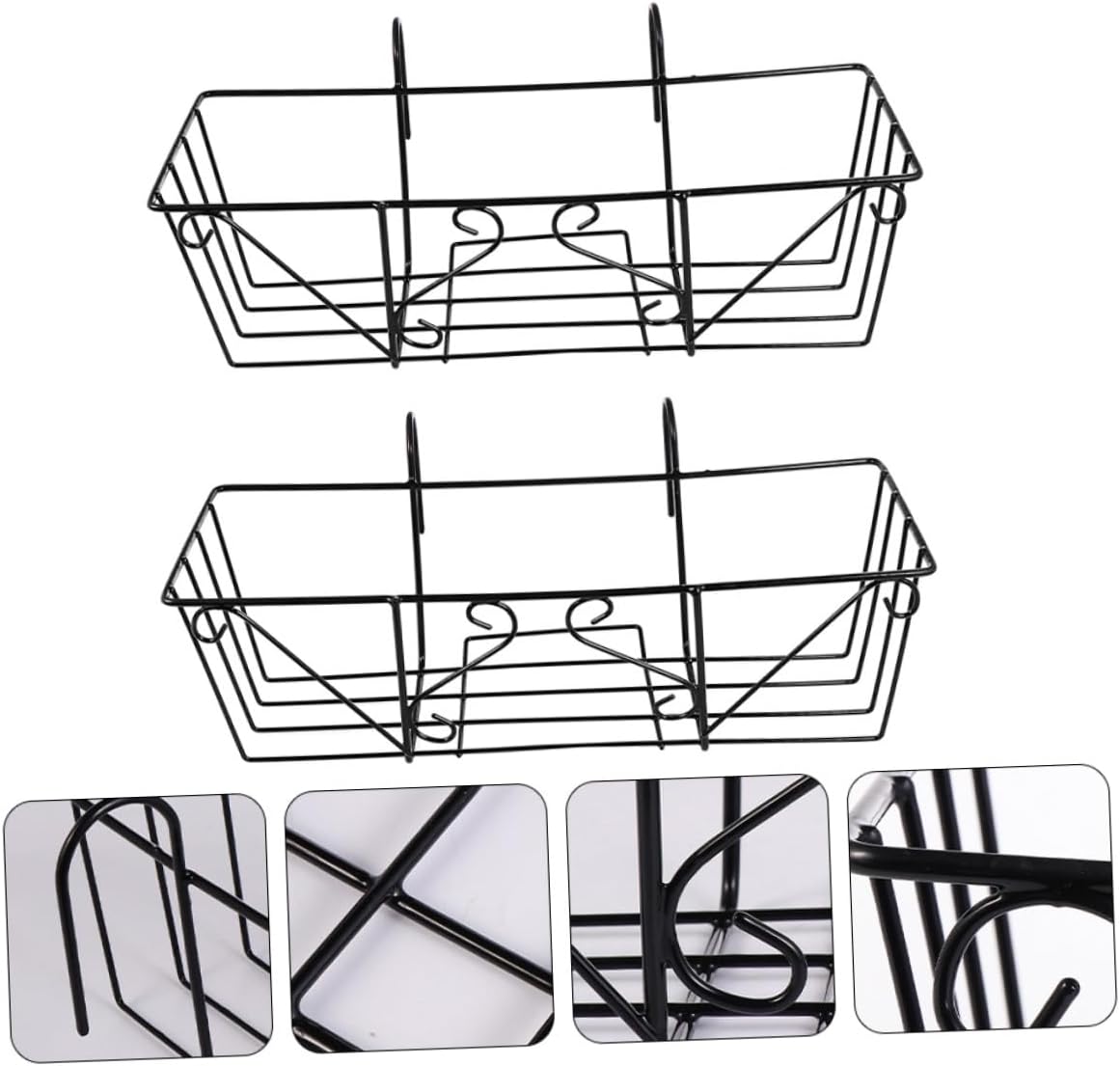 SUPVOX 2Pcs Durable Balcony Flowerpot Rack Premium Hanging Plant Stand for Railing Display Sturdy Flowerpot Bracket for Orchids Other Plants Long