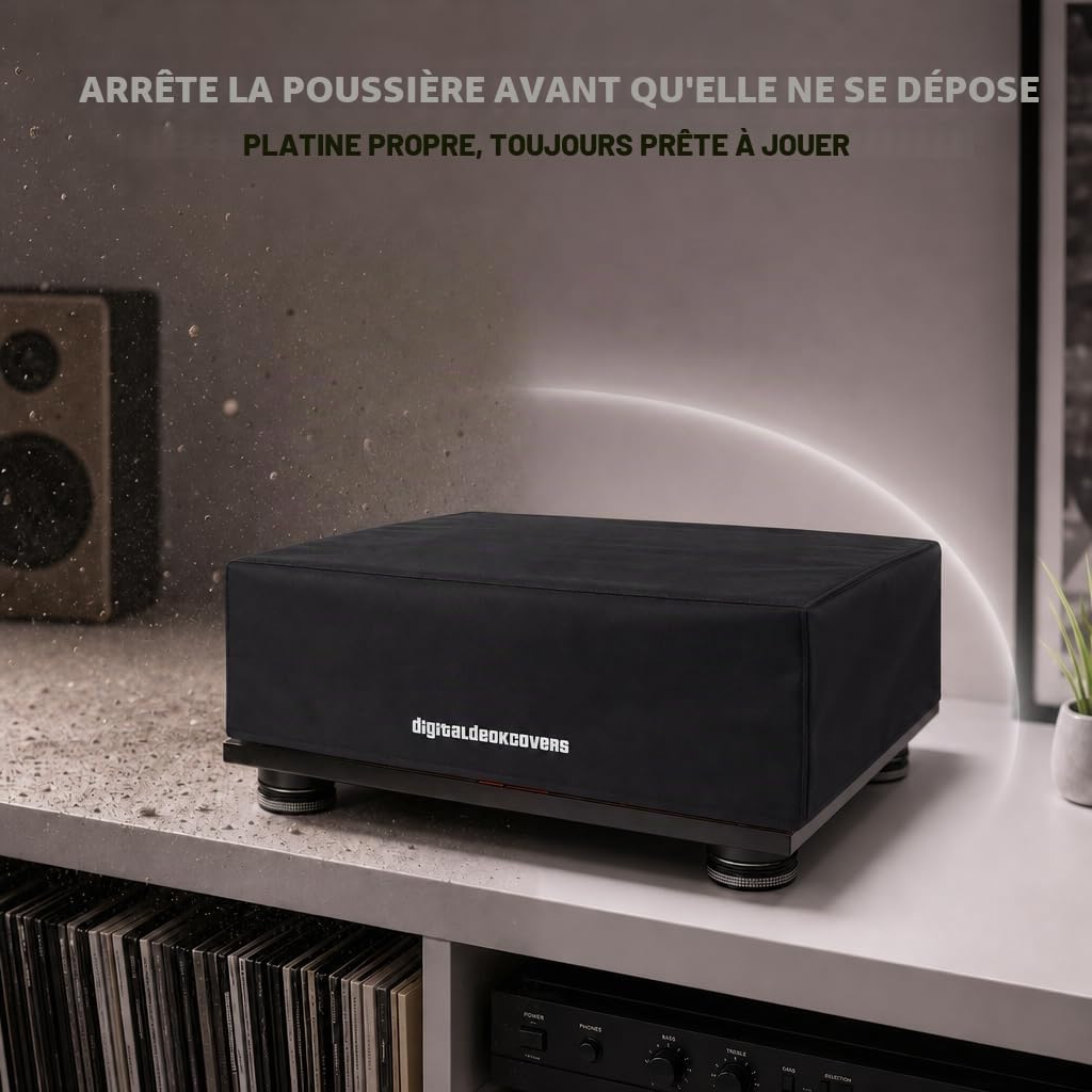 TECHNICS Housse anti-poussière pour platine vinyle SL-1200/SL-1210 & Pioneer PLX-1000 [Résistant à l'eau, antistatique, tissu de qualité supérieure] par DigitalDeckCovers