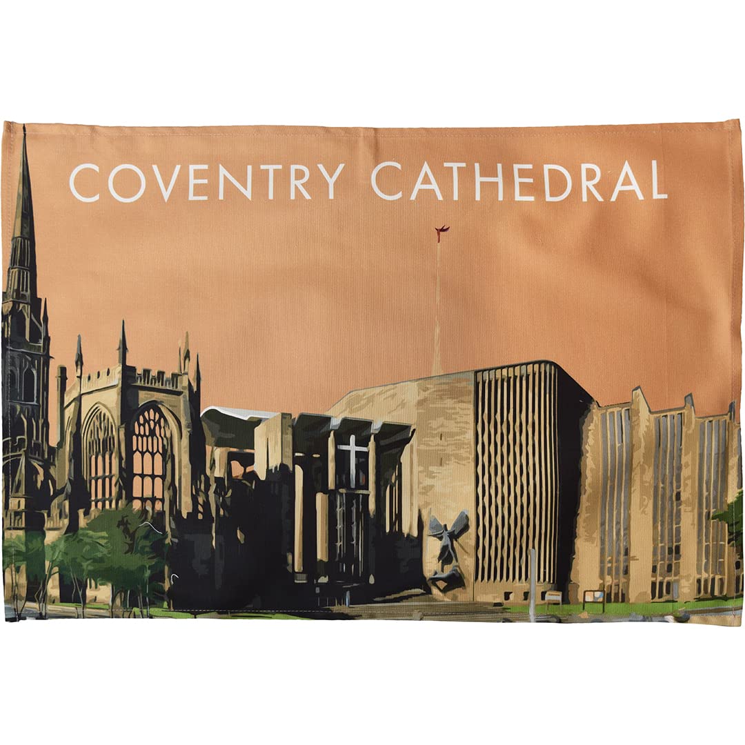 Town Towels Orange Coventry Cathedral Tea Towel