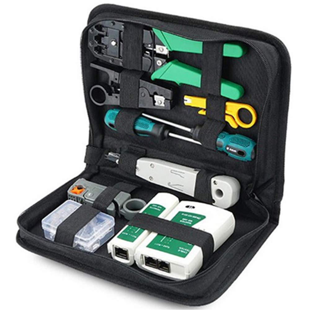 GFFG Network Tool Kit Professional, Network Cable Repair Set Cat6 Cat5e Rj45 Crimp Tool 8P8C 4P4C 6P