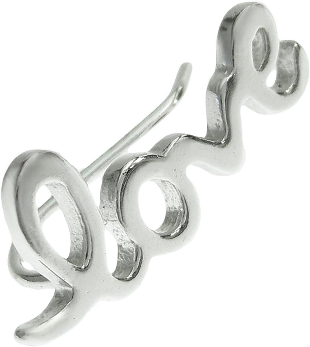 Dreambell 925 Sterling Silver Love Word Cartilage Ear Cuff Wrap Earring Hook
